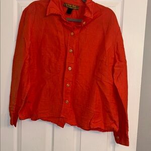 Ashley Stewart Coral Button-Up Blouse